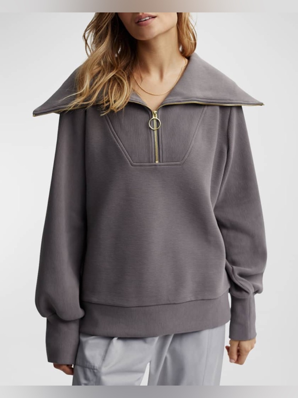 NWT Sold Out Varley Vine Oversized Half-Zip Pullover Sweatshirt , sz S